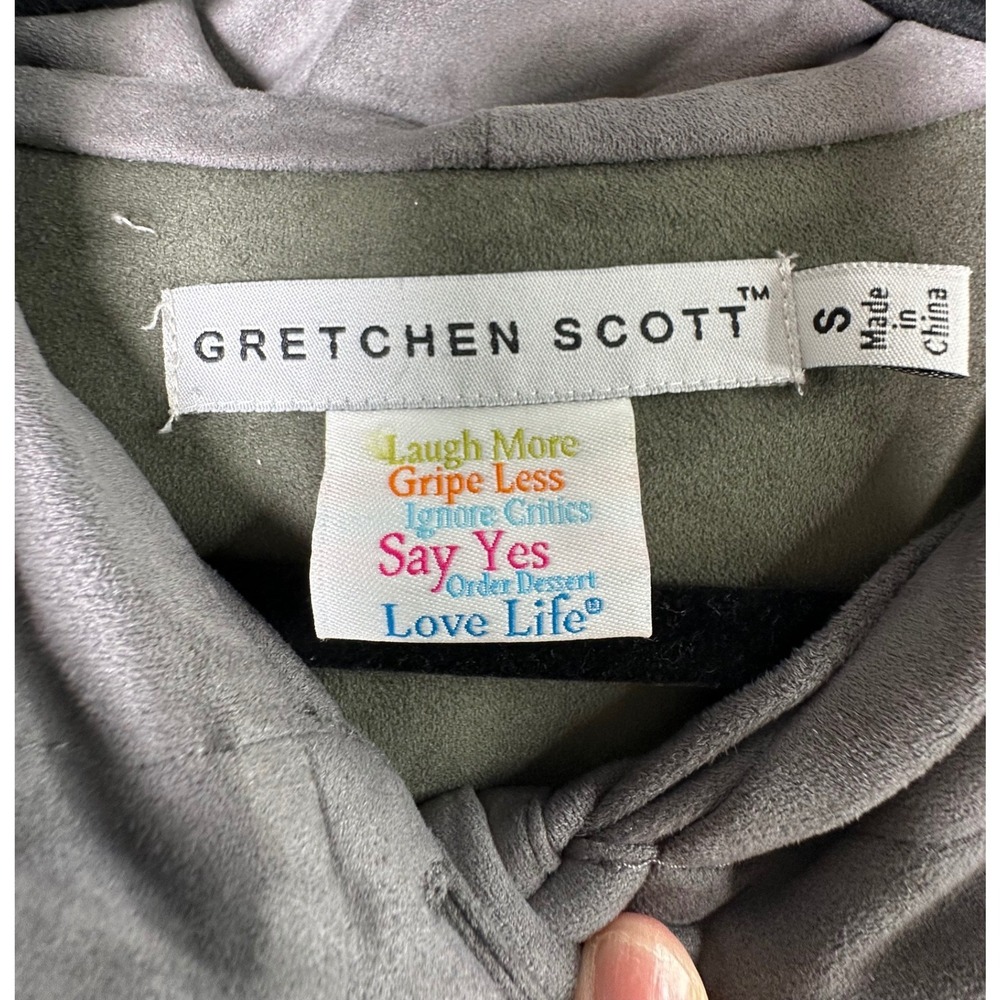 Gretchen Scott Womens Gray Hooded Henley Tunic Top Size S A-Line Pullover - Picture 5 of 6